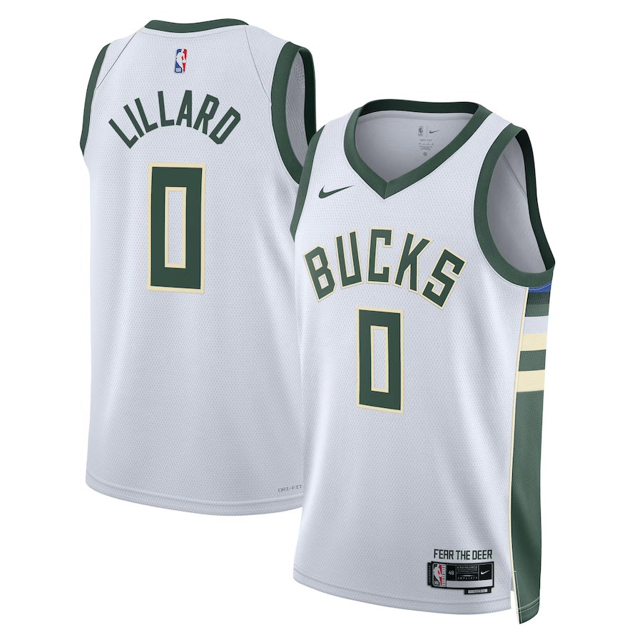 Damian Lillard Milwaukee Bucks2023-2024 season Jersey