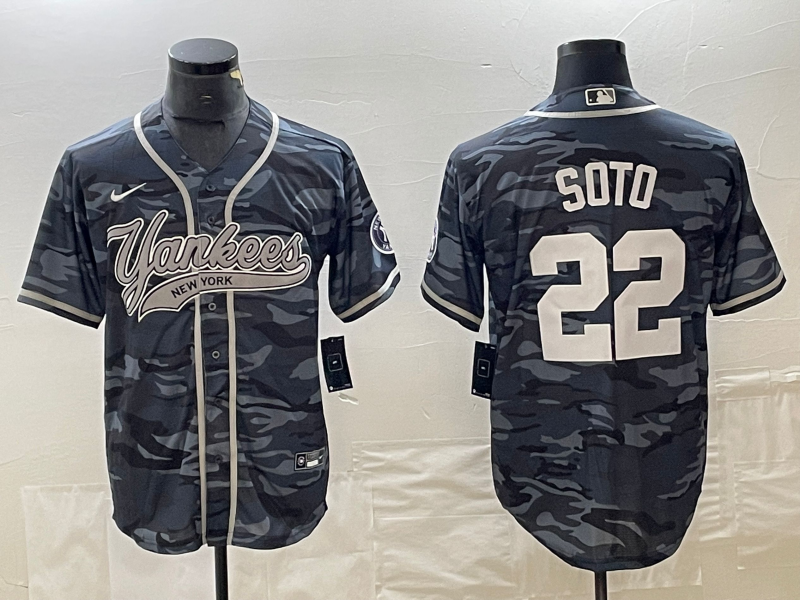 Men's New York Yankees Juan Soto #42.99 Grey Camouflage Player Jersey Joint Edition