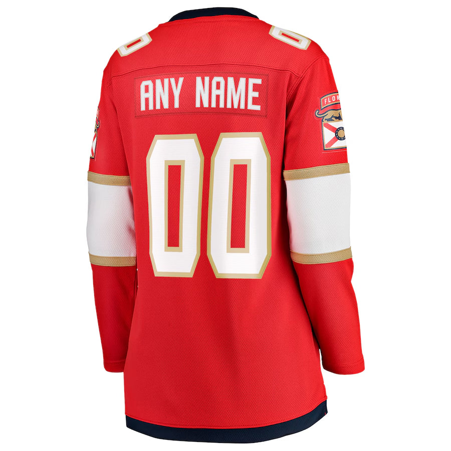 Women's Florida Panthers Fanatics Red 2025 Stanley Cup Final Home Breakaway Custom Jersey