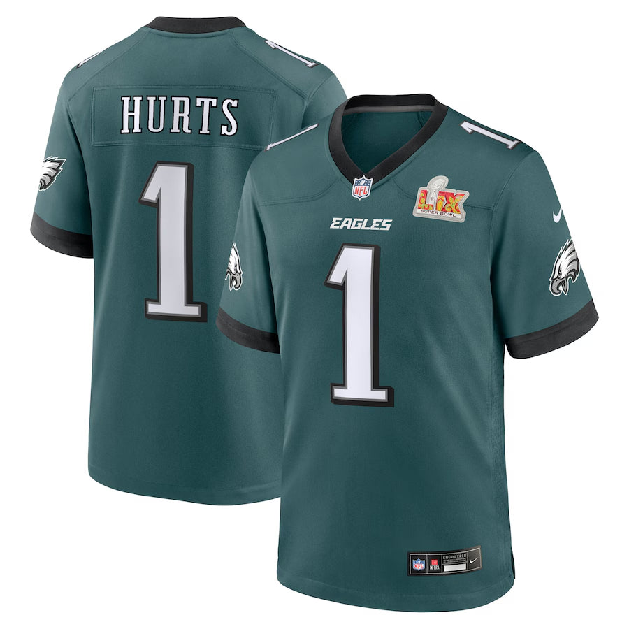 Men's Philadelphia Eagles Jalen Hurts Nike Midnight Green Super Bowl LIX Game Jersey