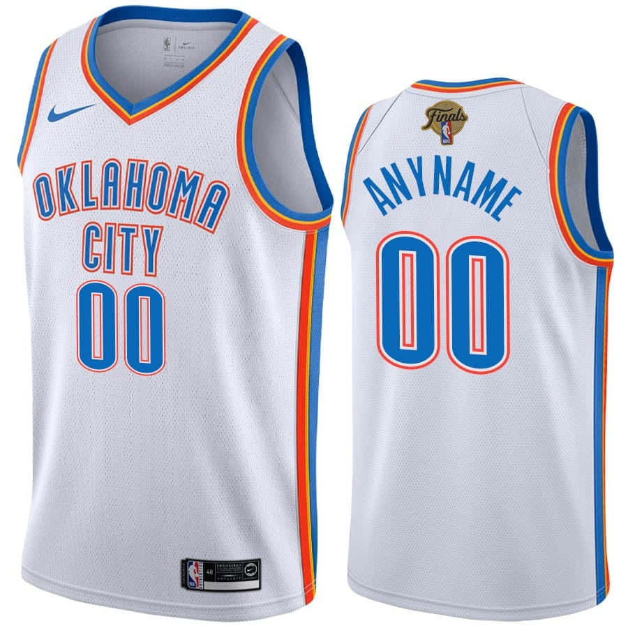 Custom Oklahoma City Thunder 2025 Finals White Jersey