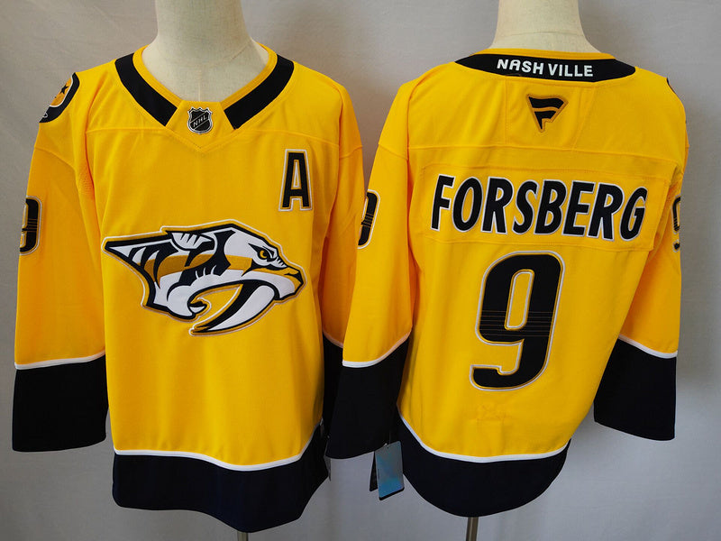 Men's Nashville Predators Filip Forsberg #9 Gold Player Jersey