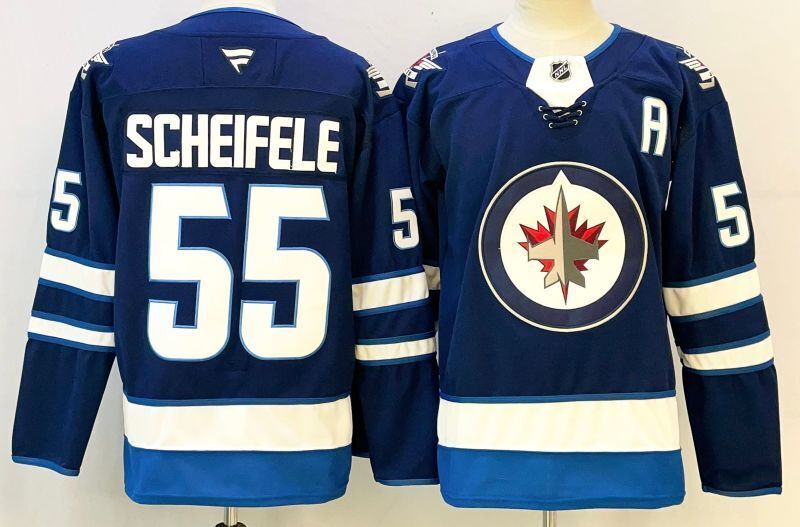 Men's Winnipeg Jets Mark Scheifele #55 Navy Player Game Jersey