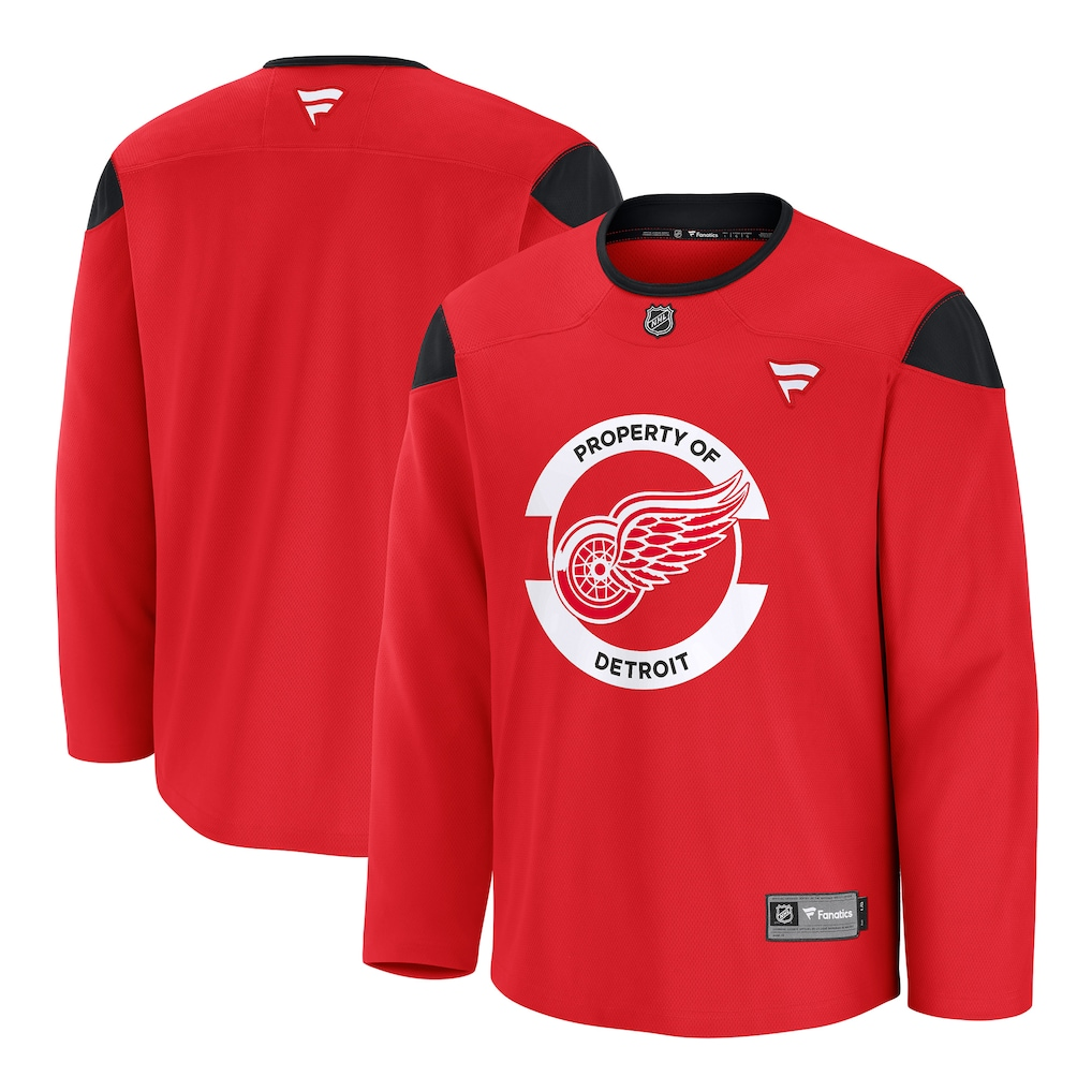 Men's Detroit Red Wings Red Practice Blank Jersey
