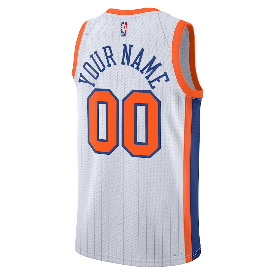 Unisex New York Knicks White 2024/25 Custom Swingman Jersey - City Edition