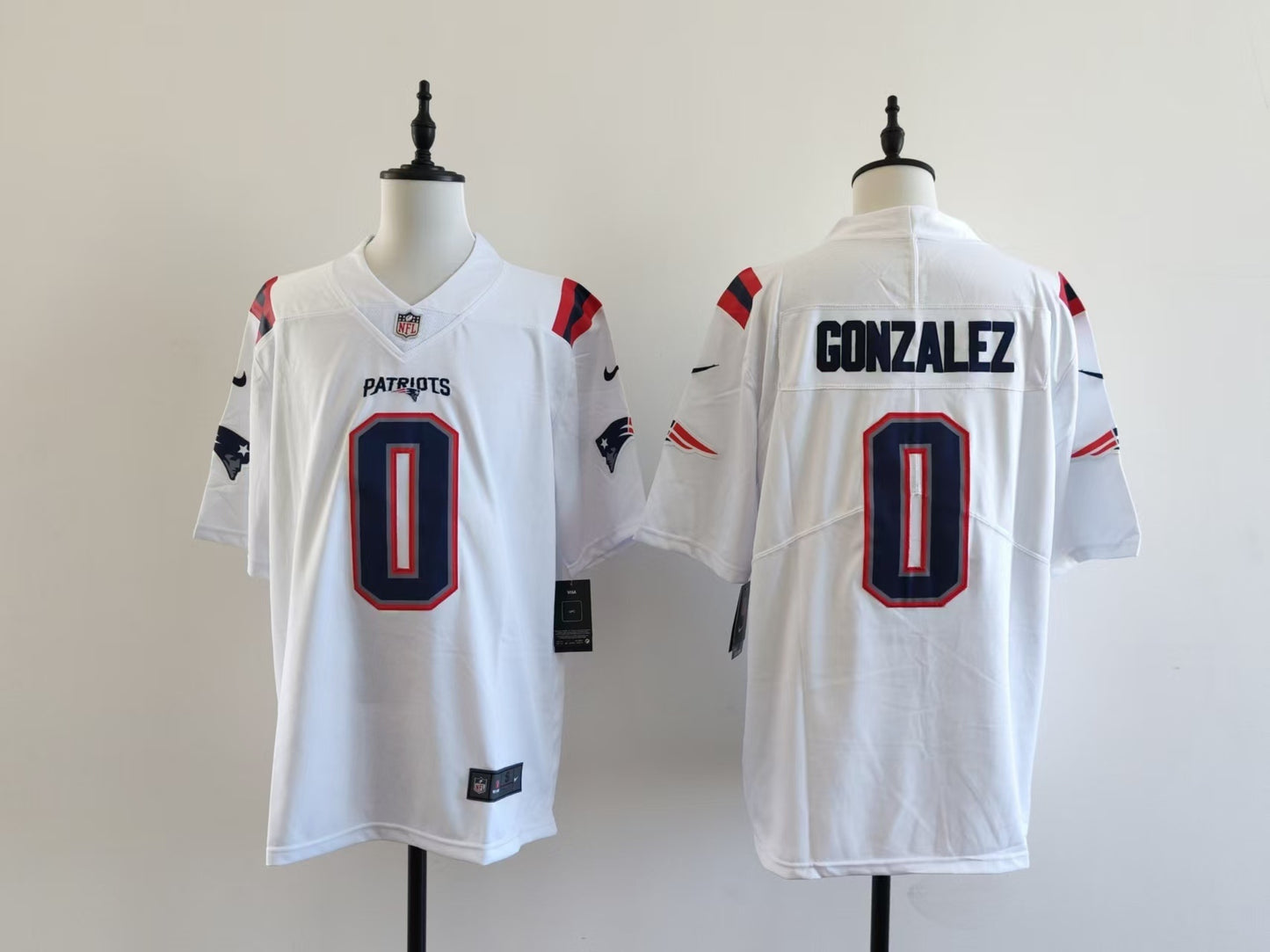 Men's New England Patriots Christian Gonzalez Jersey-White