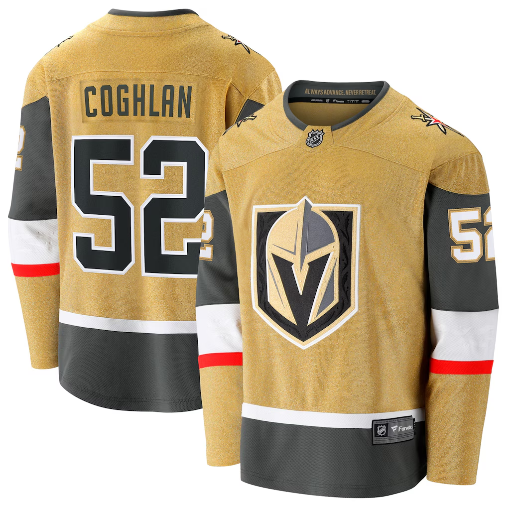 Men's Vegas Golden Knights Dylan Coghlan #52 Gold Home Breakaway Jersey