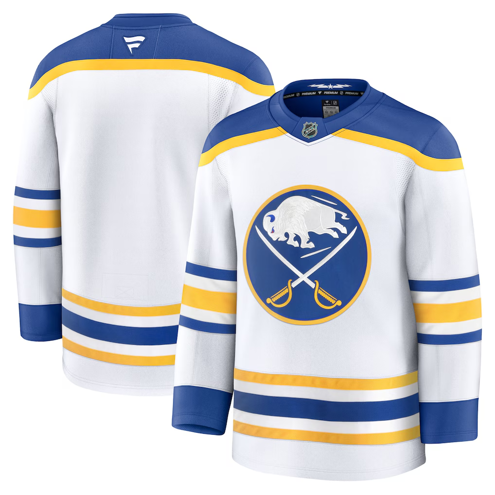 Men's Buffalo Sabres White Away Premium Blank Jersey