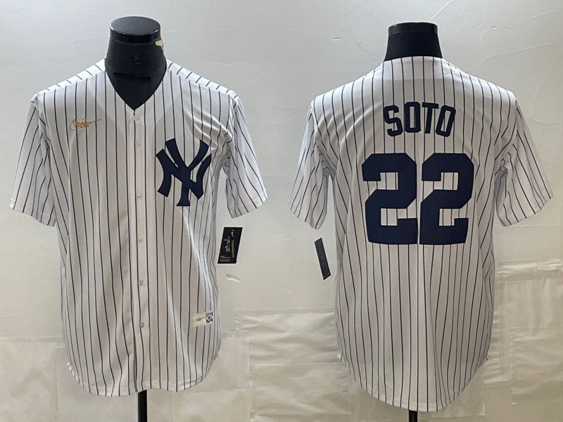 Men's New York Yankees Juan Soto #42.99 White Home Cooperstown Collection Player Jersey