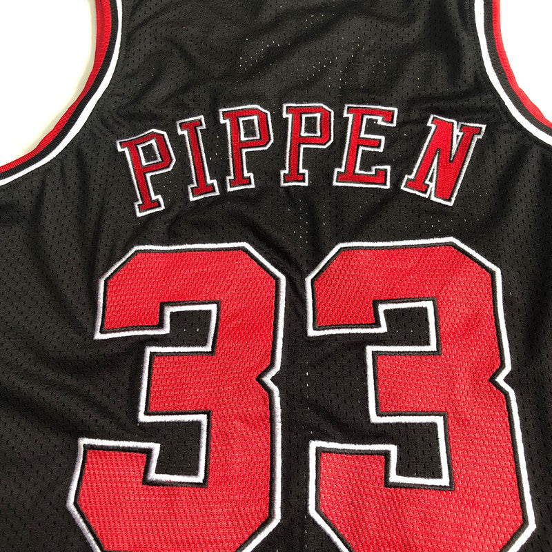 Chicago Bulls Scottie Pippen 33 Black Thorwback Jersey