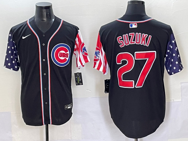 Men's Chicago Cubs Seiya Suzuki #27 Black Limited Player Jersey