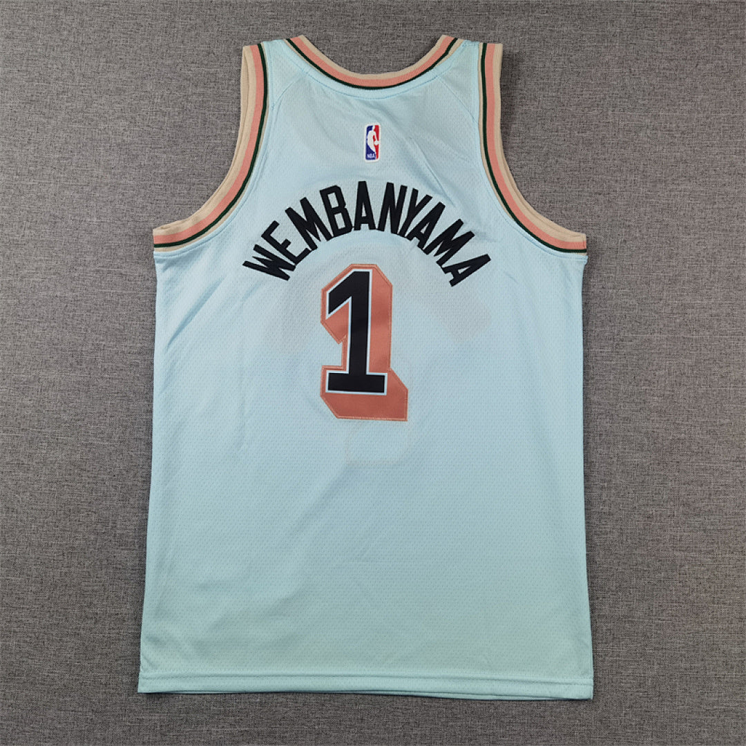 Youth Victor Wembanyama San Antonio Spurs #1 Embroidered Jersey