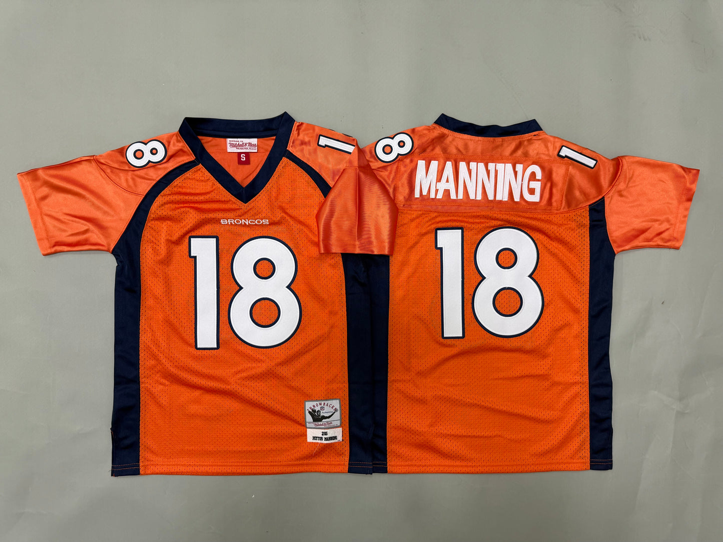 Youth Peyton Manning #18 Denver Broncos Orange Vintage Throwback Jersey