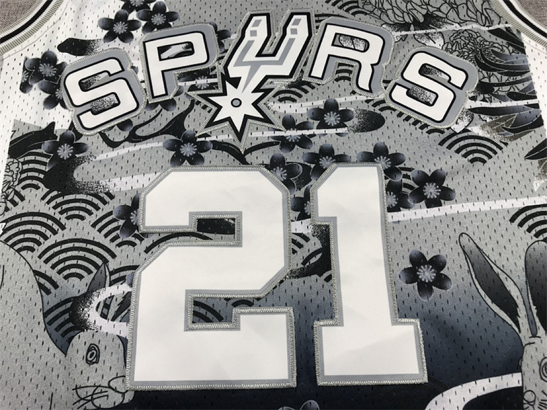 Tim Duncan #21 San Antonio Spurs 1998-99 (Year of the Rabbit Limited Edition)Throwback Embroidered Jersey