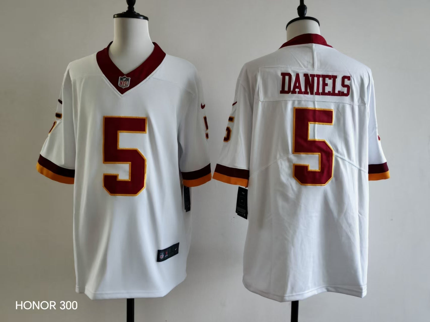 Washington Commanders Jayden Daniels #5 White Jersey