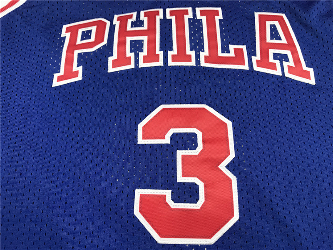 Allen Ezail Iverson #3 Philadelphia 76ers 10th Anniversary Edition Embroidered Jersey