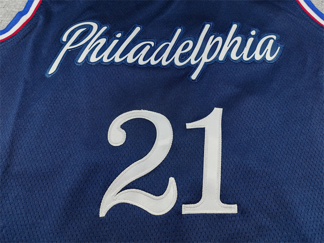 Joel Hans Embiid #21 Philadelphia 76ers Navy Blue City Edition Swingman Embroidered Jersey