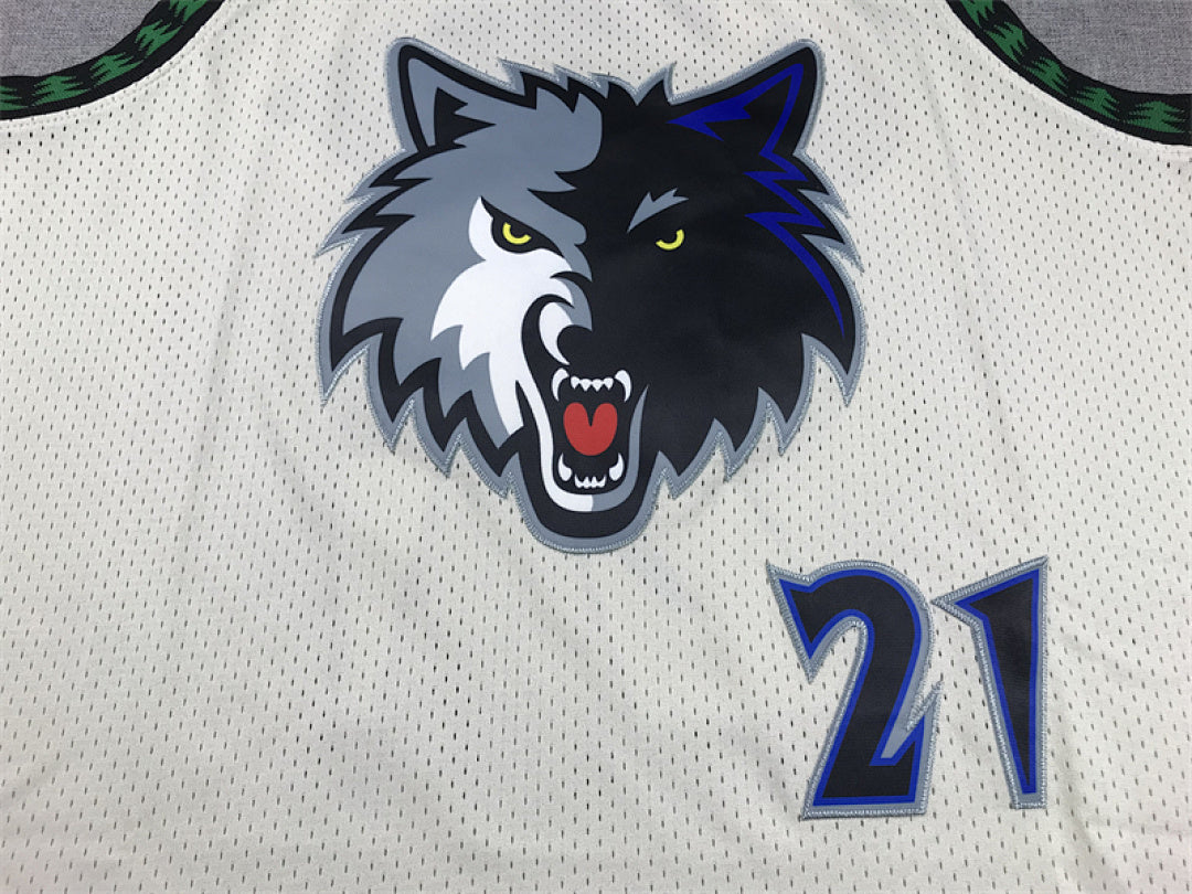 Kevin Garnett #21 Minnesota Timberwolves Retro Throwback Embroidered Jersey