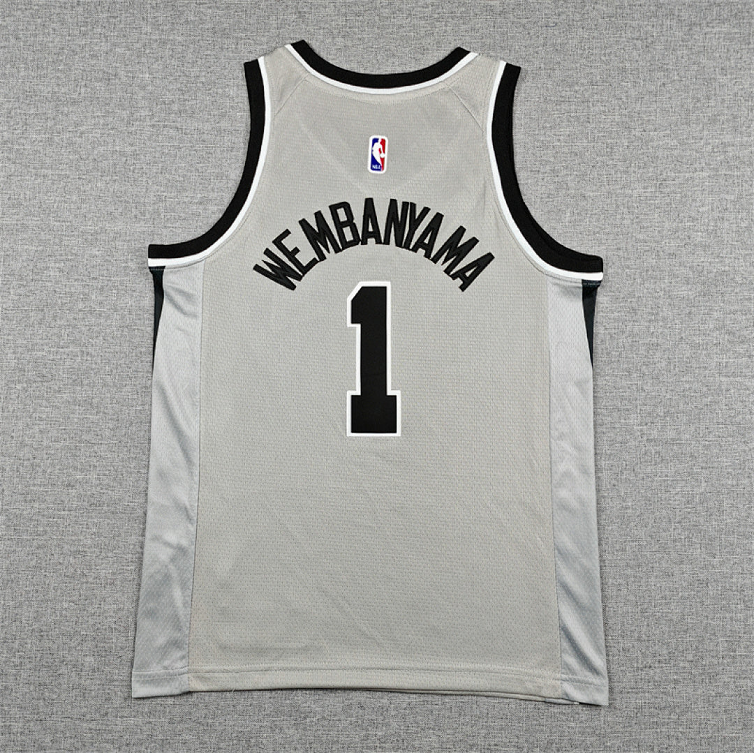 Youth Victor Wembanyama San Antonio Spurs #1 Statement Edition Embroidered Jersey