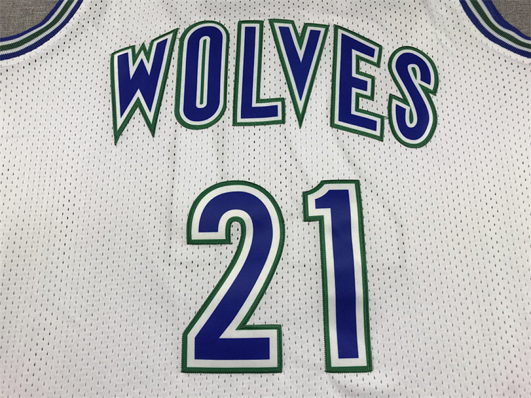 Kevin Garnett #21 Minnesota Timberwolves 1995-96 Throwback Embroidered Jersey