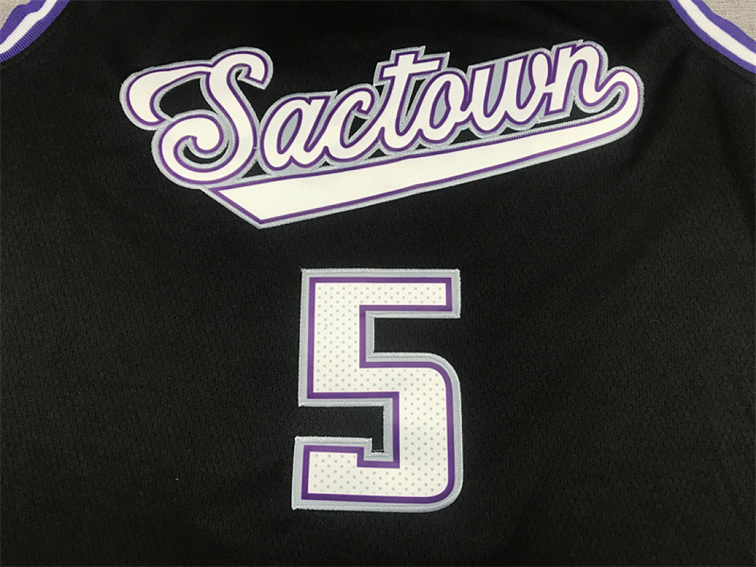 De’Aaron Fox #5 Sacramento Kings Black City Edition Swingman Embroidered Jersey