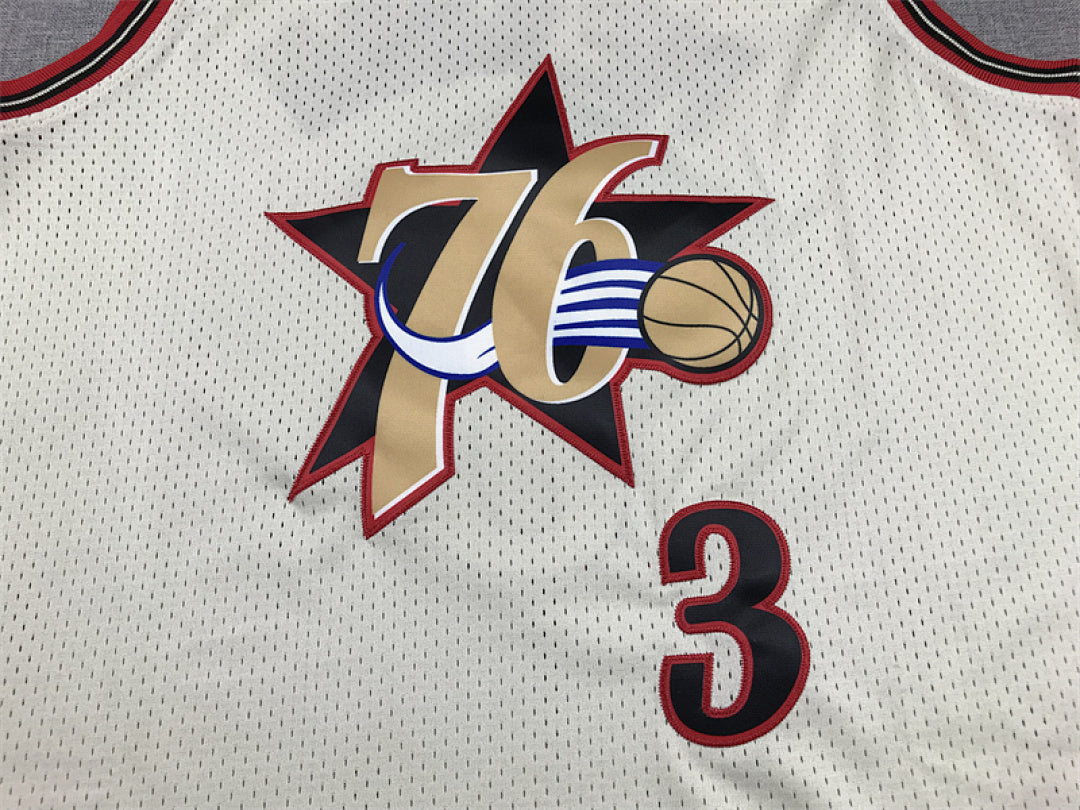 Allen Iverson #3 Philadelphia 76ers Retro Throwback Embroidered Jersey