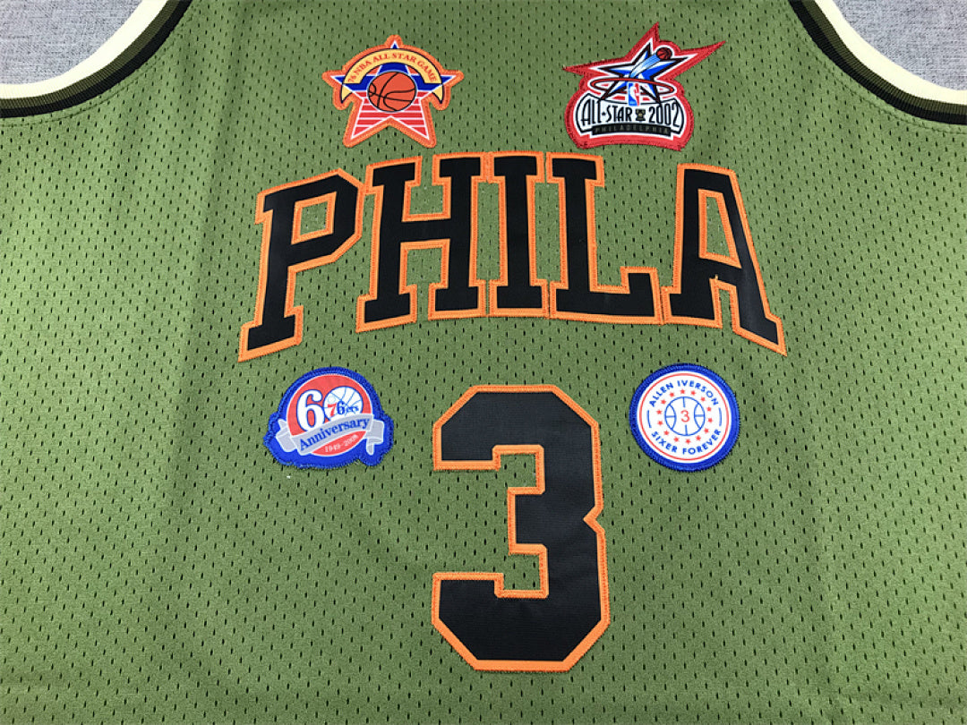 Allen Iverson #3 Philadelphia 76ers 1996-97 Throwback Embroidered Jersey