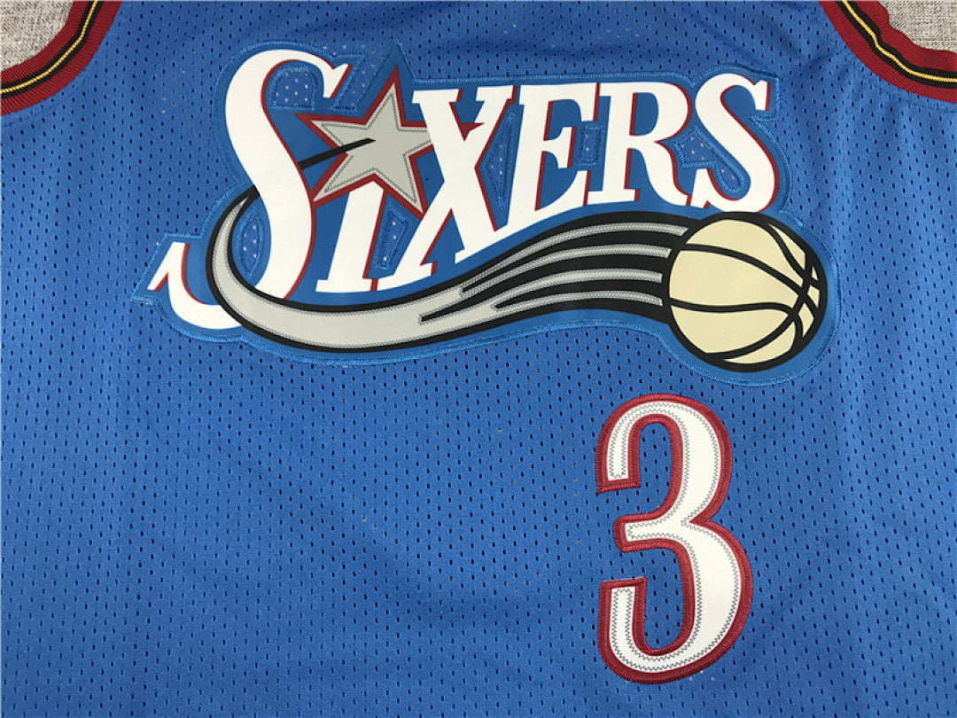 Allen Iverson #3 Philadelphia 76ers 1990-00 Throwback Embroidered Jersey