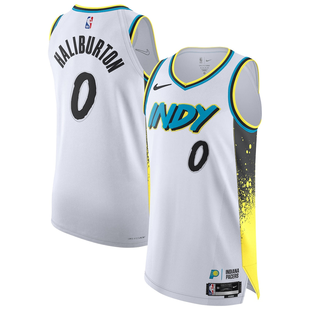 Men's Indiana Pacers Tyrese Haliburton White 2024/25 Player Jersey - City Edition