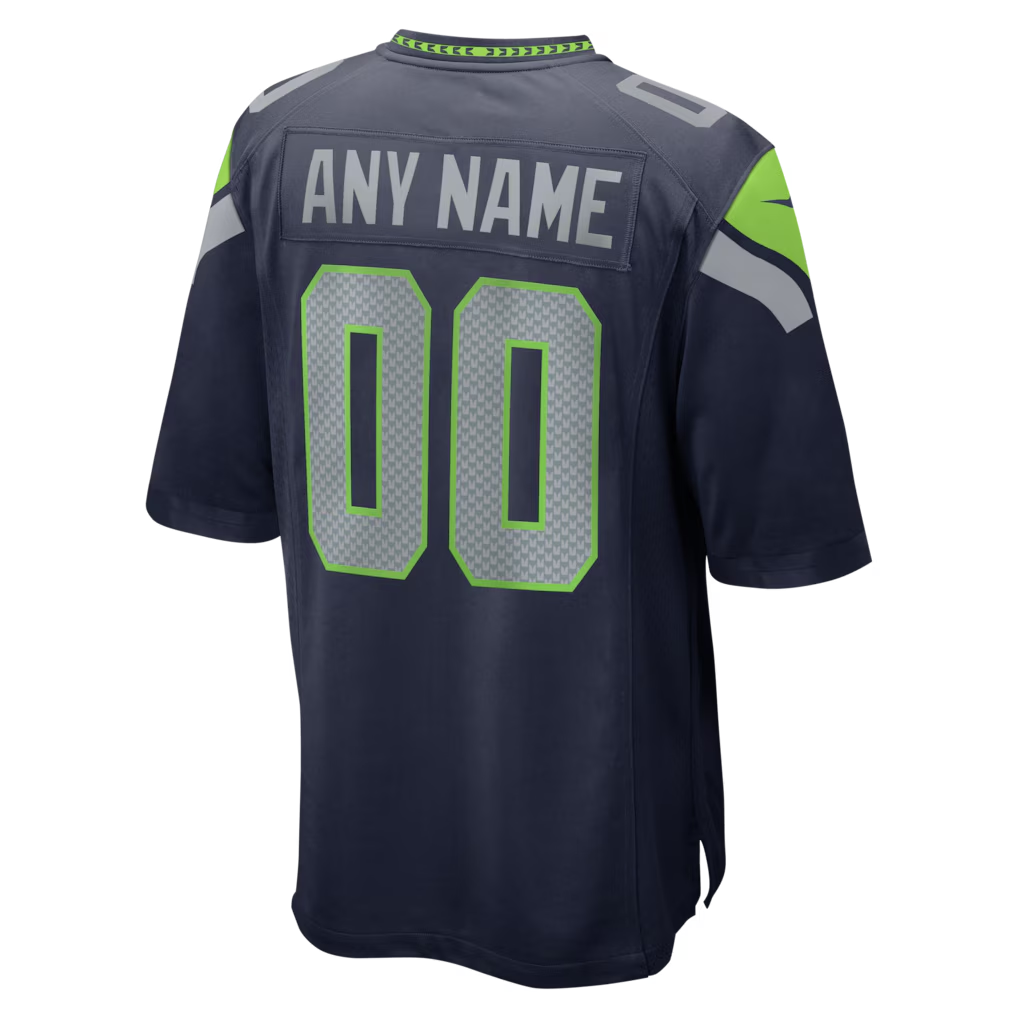 Men's Seattle Seahawks Nike College Navy Super Bowl LX Patch Custom Game Jersey