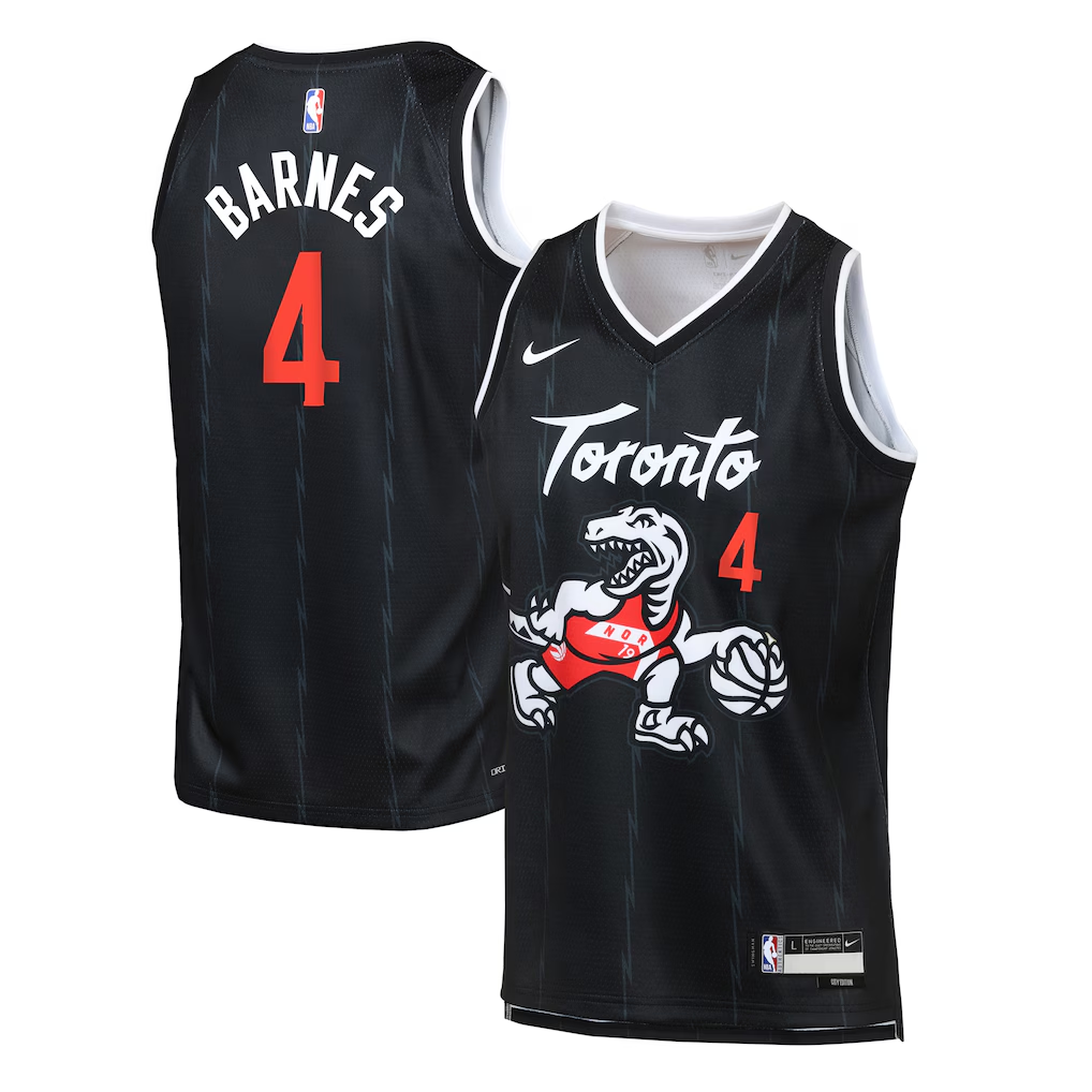 Youth Toronto Raptors Scottie Barnes Nike Black 2025/26 City Edition Swingman Jersey