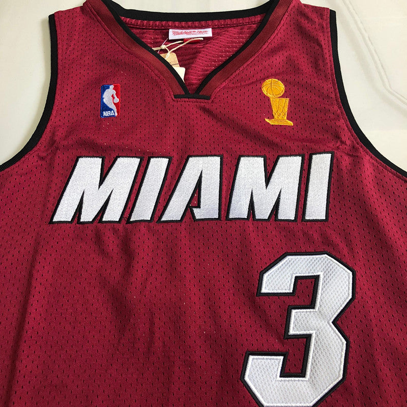 Dwayne Wade Miami Heat Red #3 Embroidered Jersey