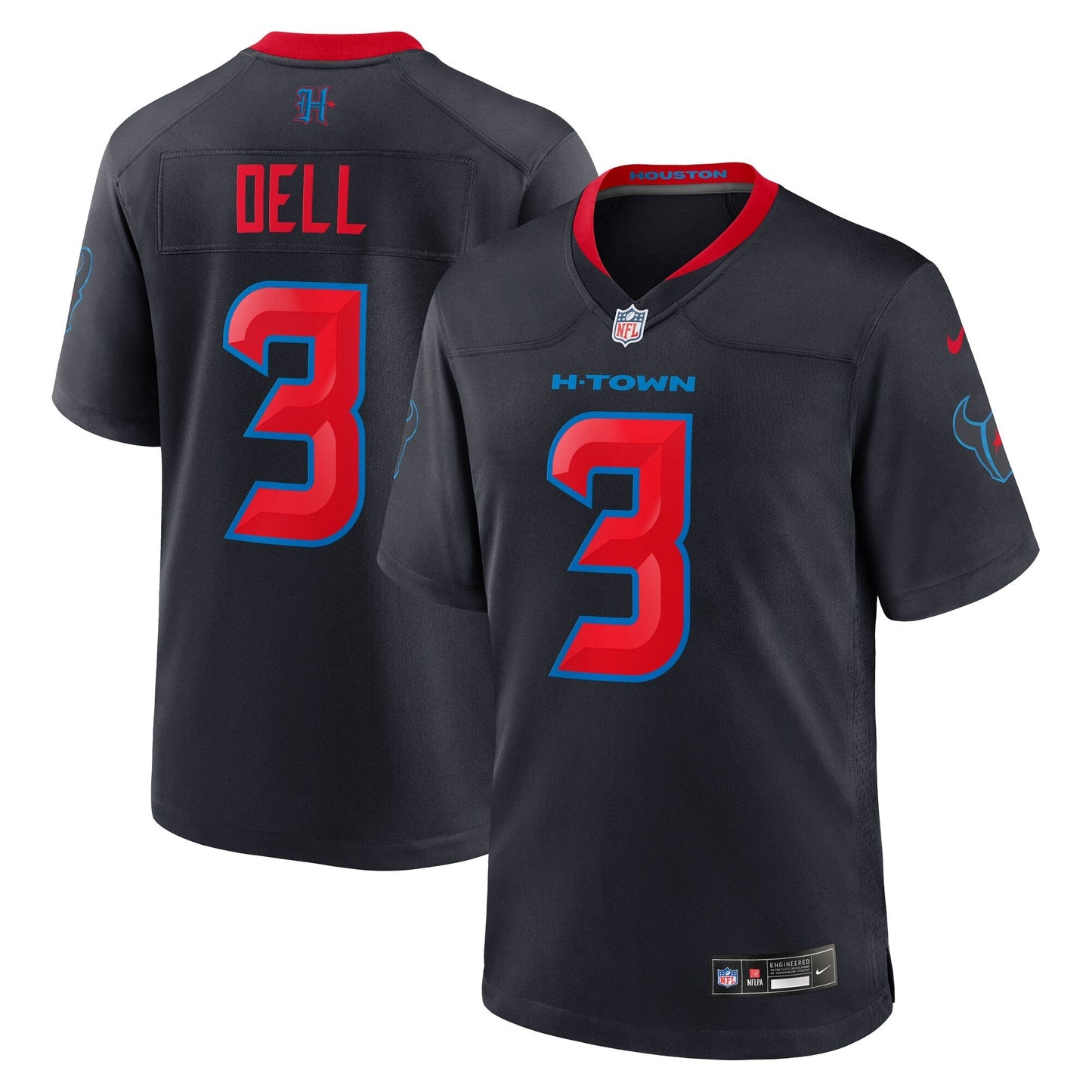 Tank Dell Houston Texans Nike 2nd Alternate Game Jersey - Navy