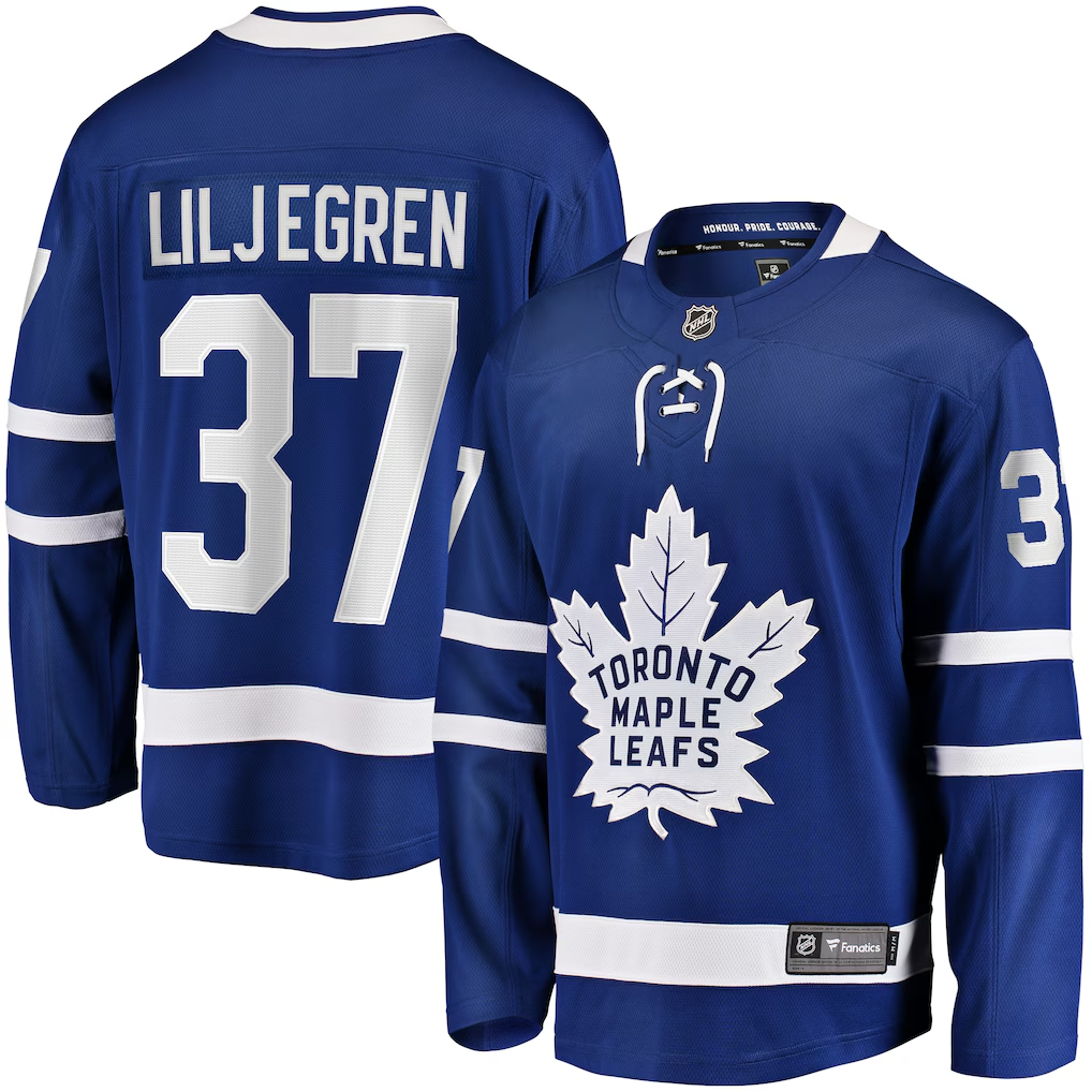 Men's Toronto Maple Leafs Timothy Liljegren #37 Blue Home Breakaway Player Jersey