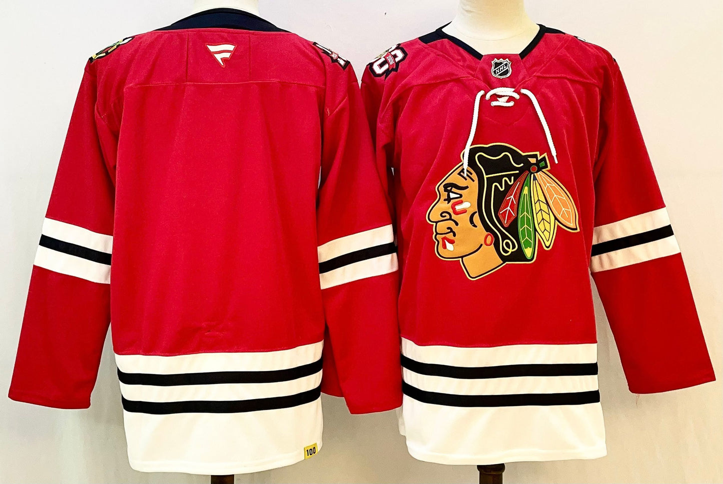 Men's Chicago Blackhawks Red Home Premium Blank Jersey