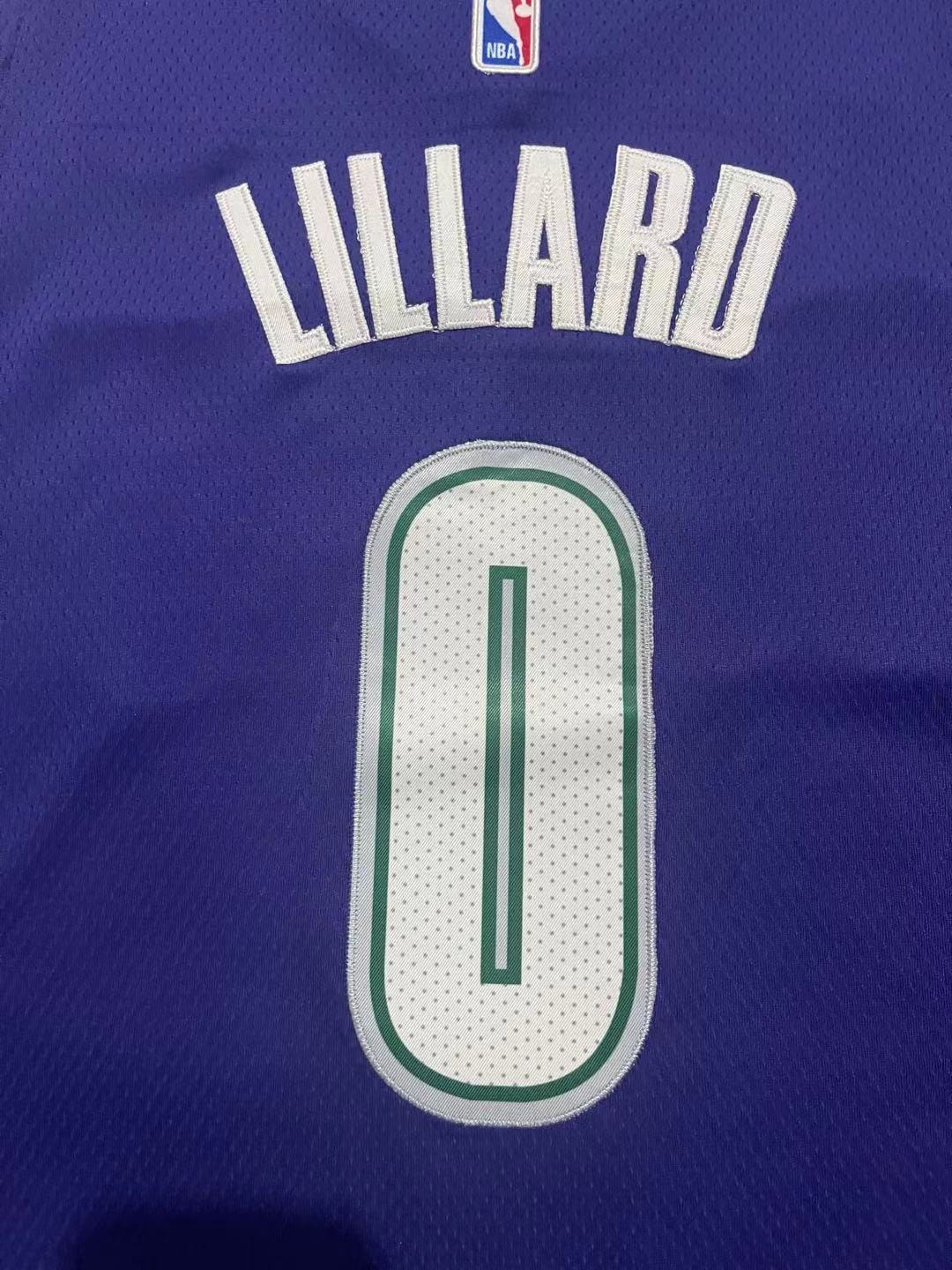 Damian Lillard #0 Milwaukee Bucks Stitched Purple 2023-2024 seasonJersey