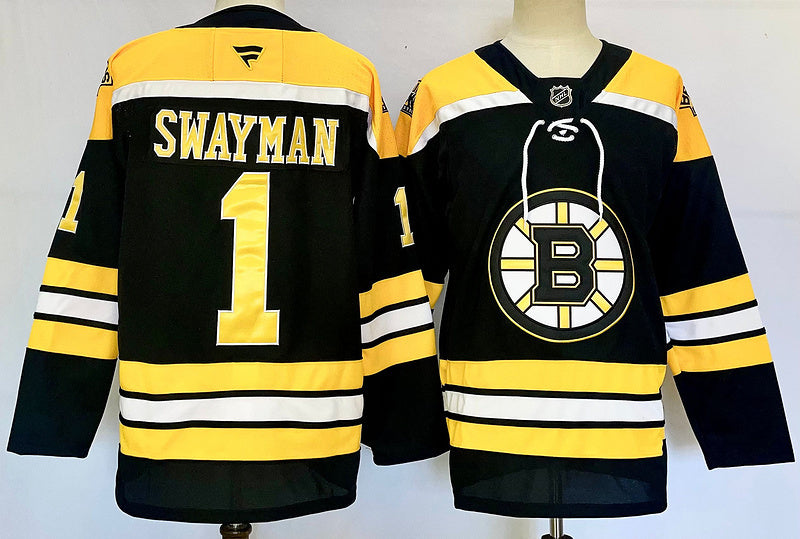 Men's Boston Bruins Jeremy Swayman #1 Black Player Jersey