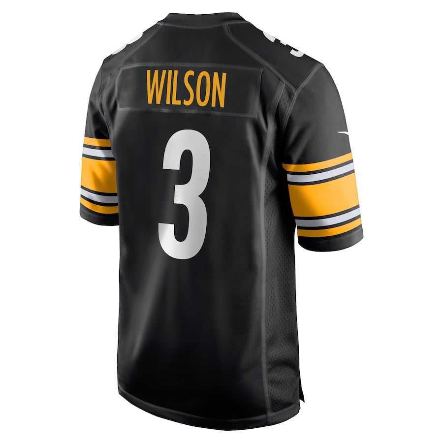 Russell Wilson 3 Pittsburgh Steelers Game Player Jersey - Black - National Football League 2024