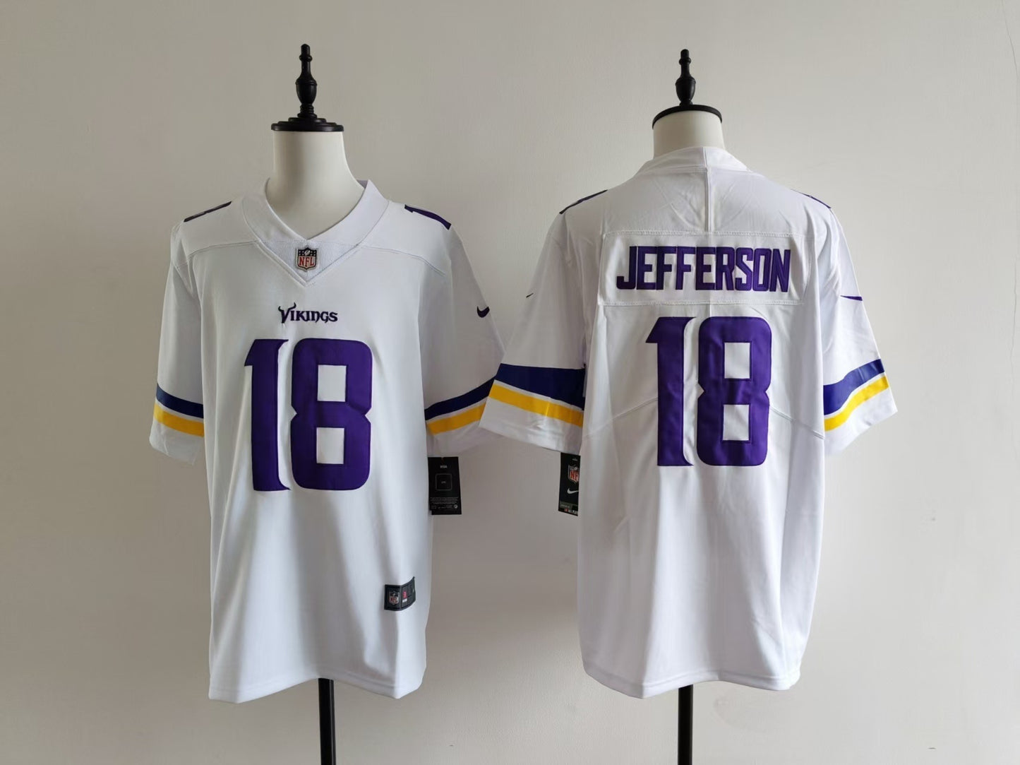 Men's Minnesota Vikings Justin Jefferson Nike Jersey - White#18