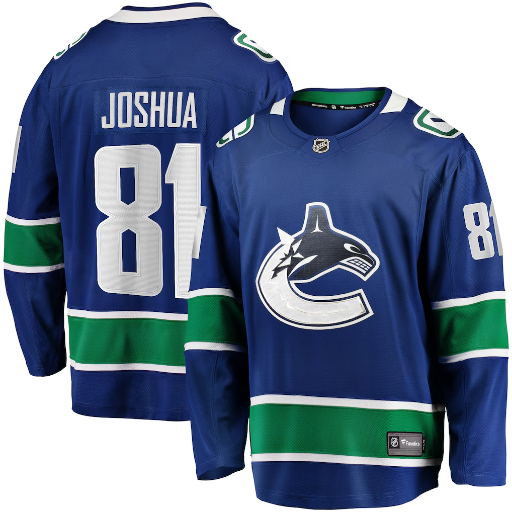 Men's Vancouver Canucks Dakota Joshua #81 Blue Home Breakaway Player Jersey