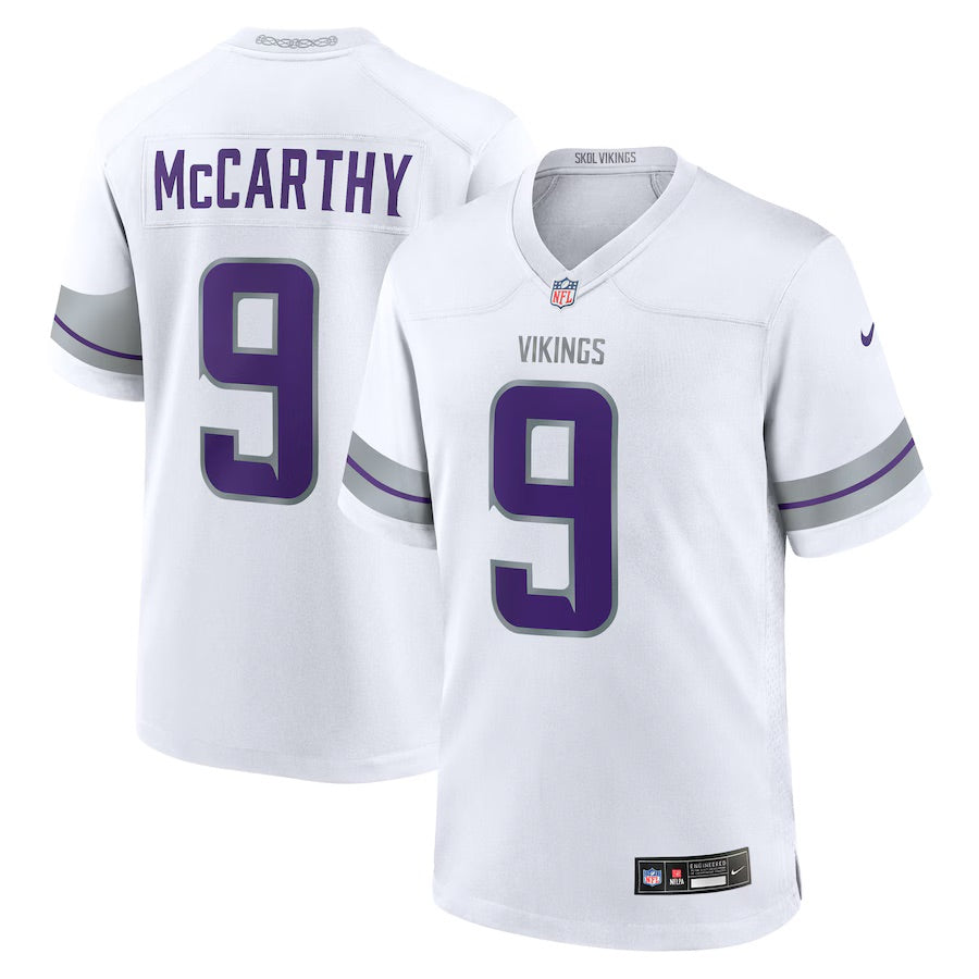 JJ McCarthy Minnesota Vikings Whiteout Jersey
