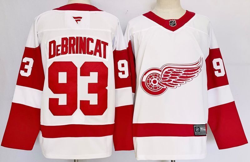 Men's Detroit Red Wings Alex DeBrincat #93 White Player Jersey