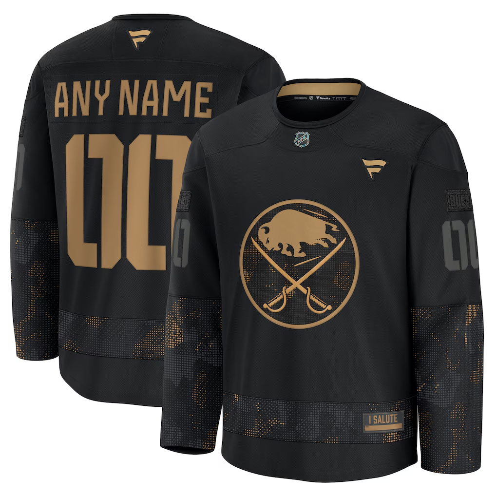 Men's Buffalo Sabres Black 2024 Military Appreciation Custom Jersey
