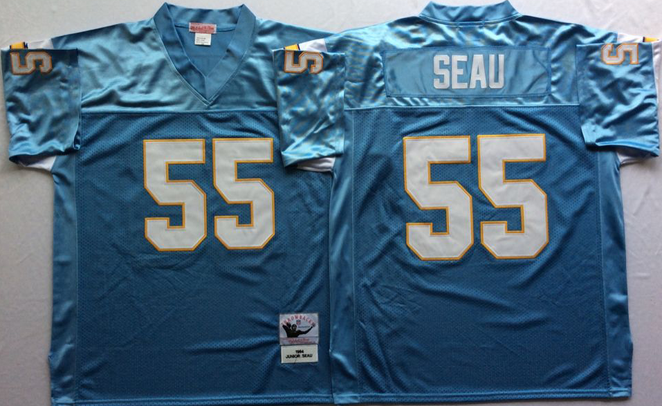 Los Angeles Chargers White Vintage #55 SEAU Jersey