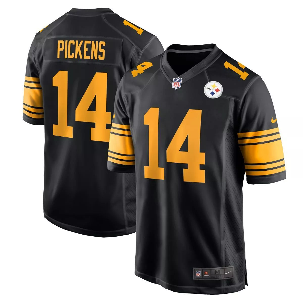 Pittsburgh Steelers George Pickens #14 Nike Black Color Rush NFL Game Jersey
