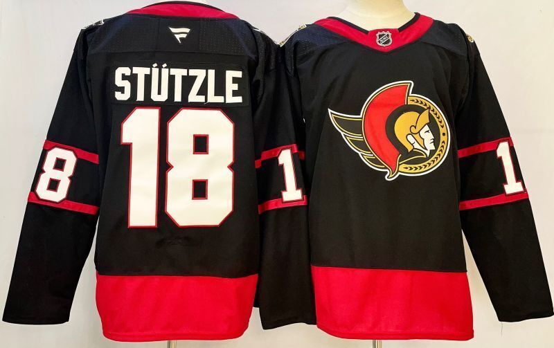 Men's Ottawa Senators Tim Stutzle #18 Black Home Breakaway Jersey