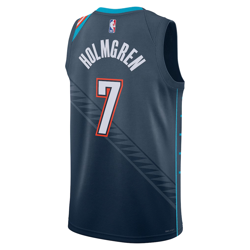 Oklahoma City Thunder Chet Holmgren Nike Navy 2025/26 Swingman Jersey - City Edition