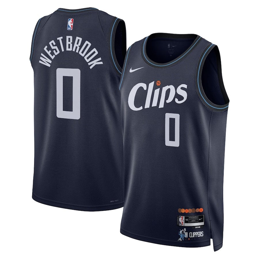 Russell Westbrook 0 LA Clippers City Edition 2023-2024 seasonJersey - Navy
