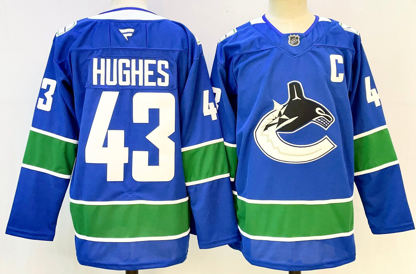 Men's Vancouver Canucks Quinn Hughes #43 Blue Player Jersey