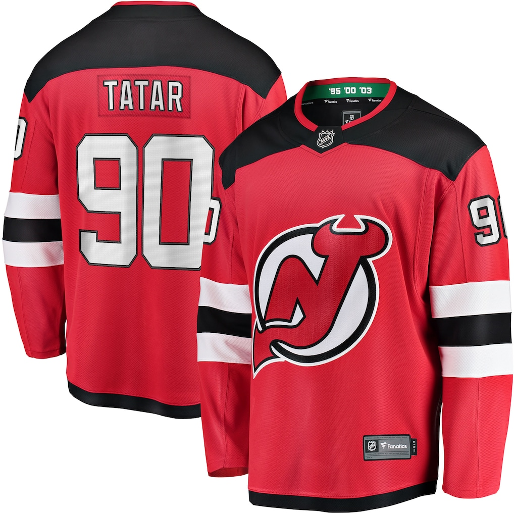 Men's New Jersey Devils Tomas Tatar #90 Red Home Breakaway Player Jersey